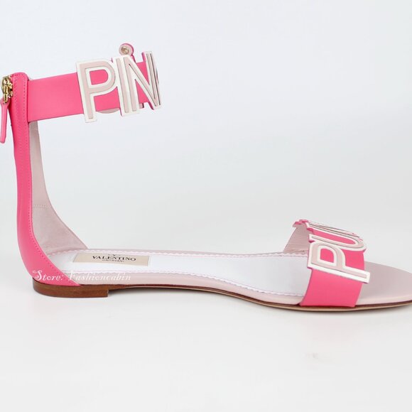 NEW VALENTINO GARAVANI Pink Leather Sandals - Chic Style From Office to Weekend - Picture 7 of 15